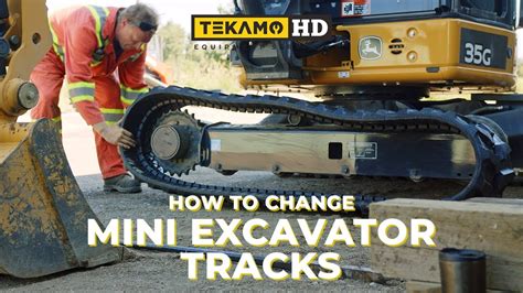 how to change a track on a mini excavator|how to change excavators tracks.